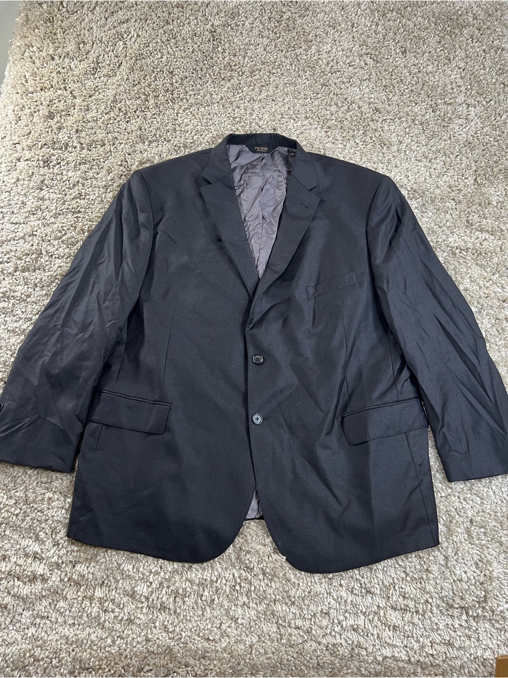 Jos. A. Bank Wool Men's Black Two-Button Suit Jacket 52R